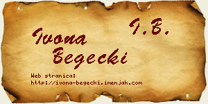 Ivona Begečki vizit kartica